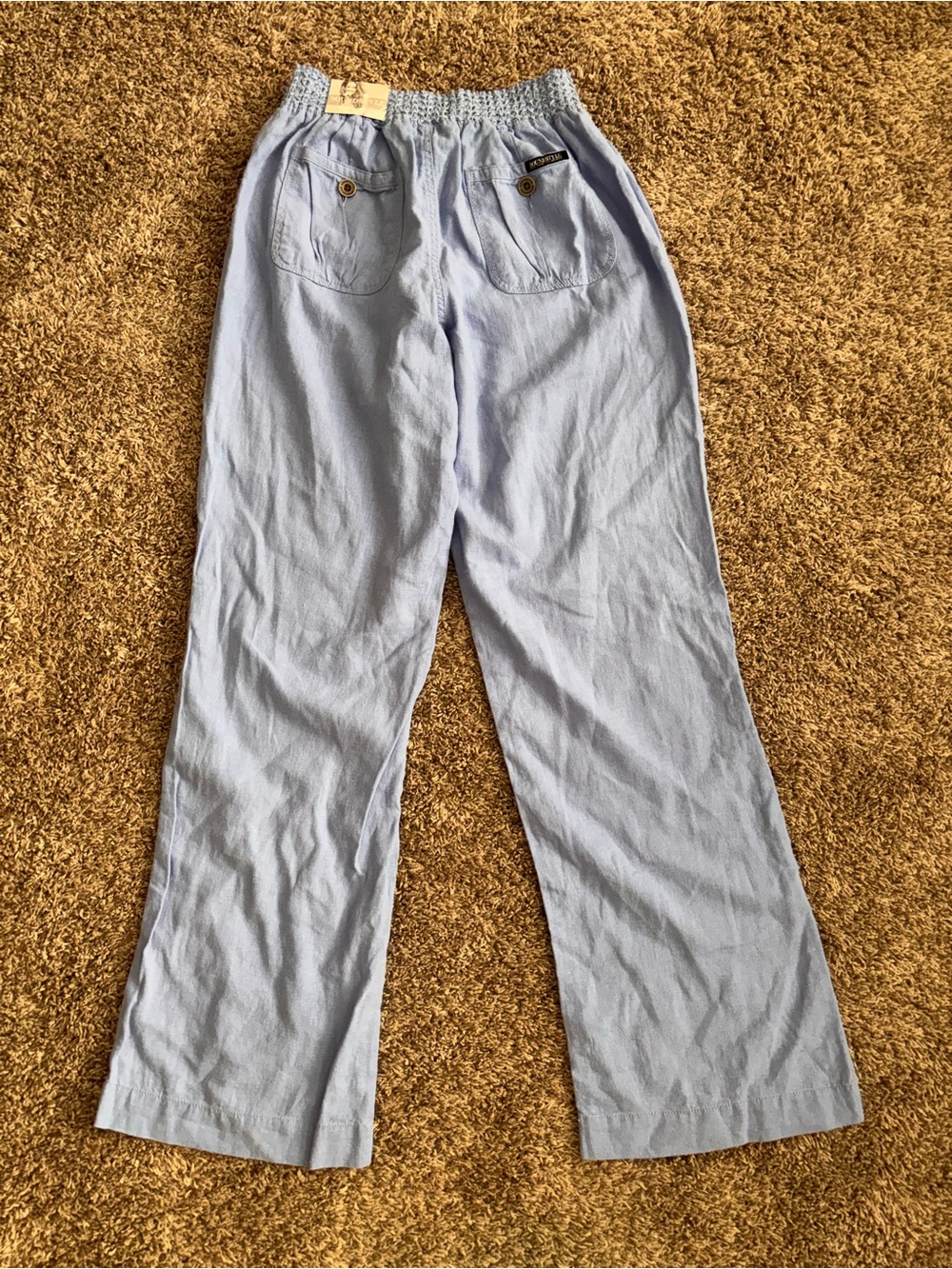 Wide Leg Linen-Blend Pants in Light Blue - Women's Casual - Picture 5 of 9